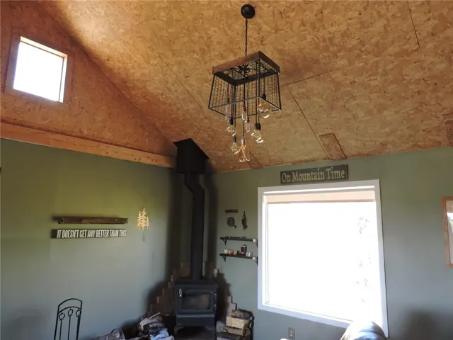 a view of a room with a window