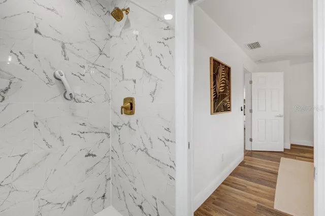 a bathroom with a shower