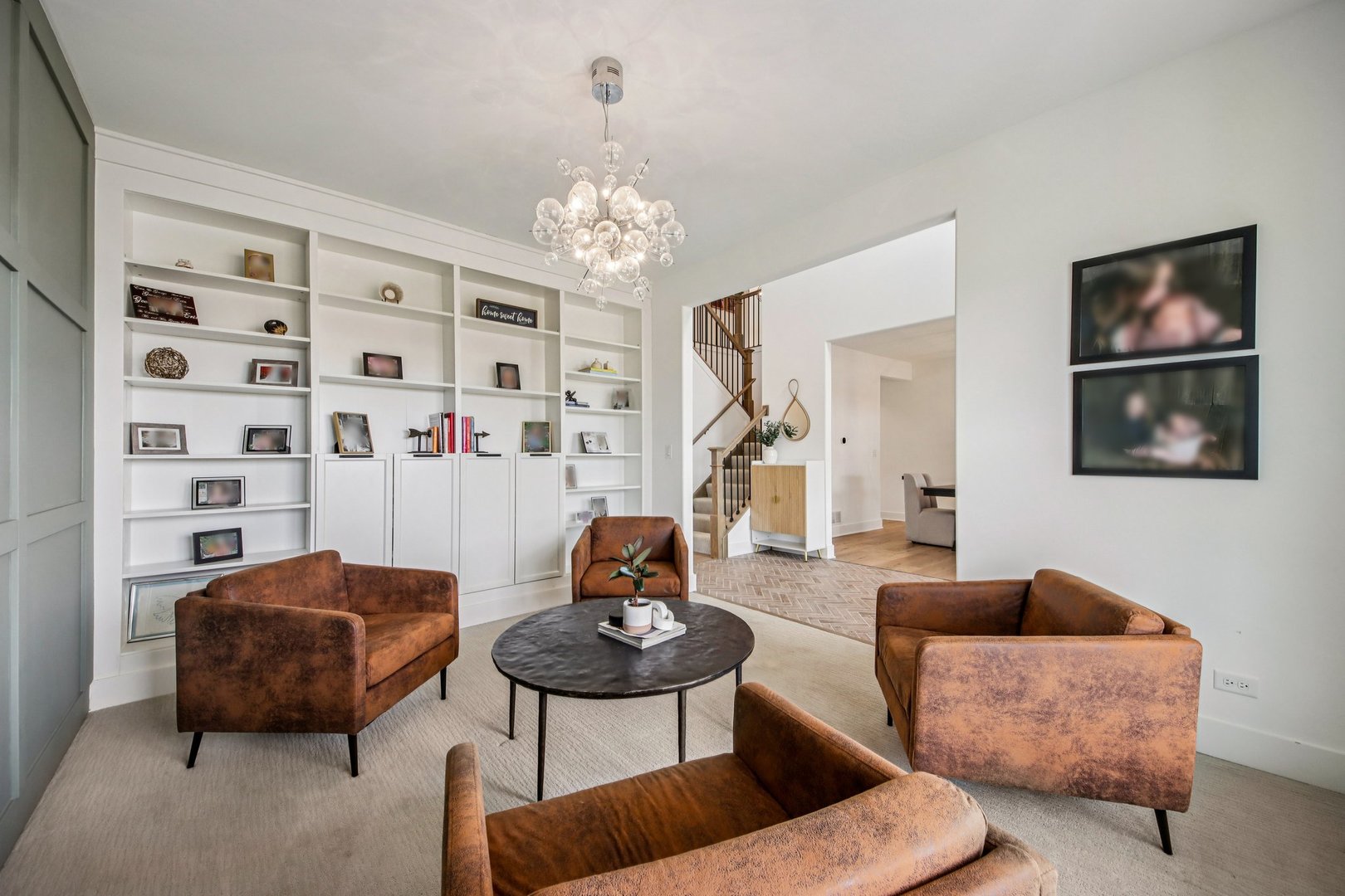 3276 Cornflower Way Spring Grove, IL 60081 - Photo 17 of 48 a living room with furniture a chandelier and a rug