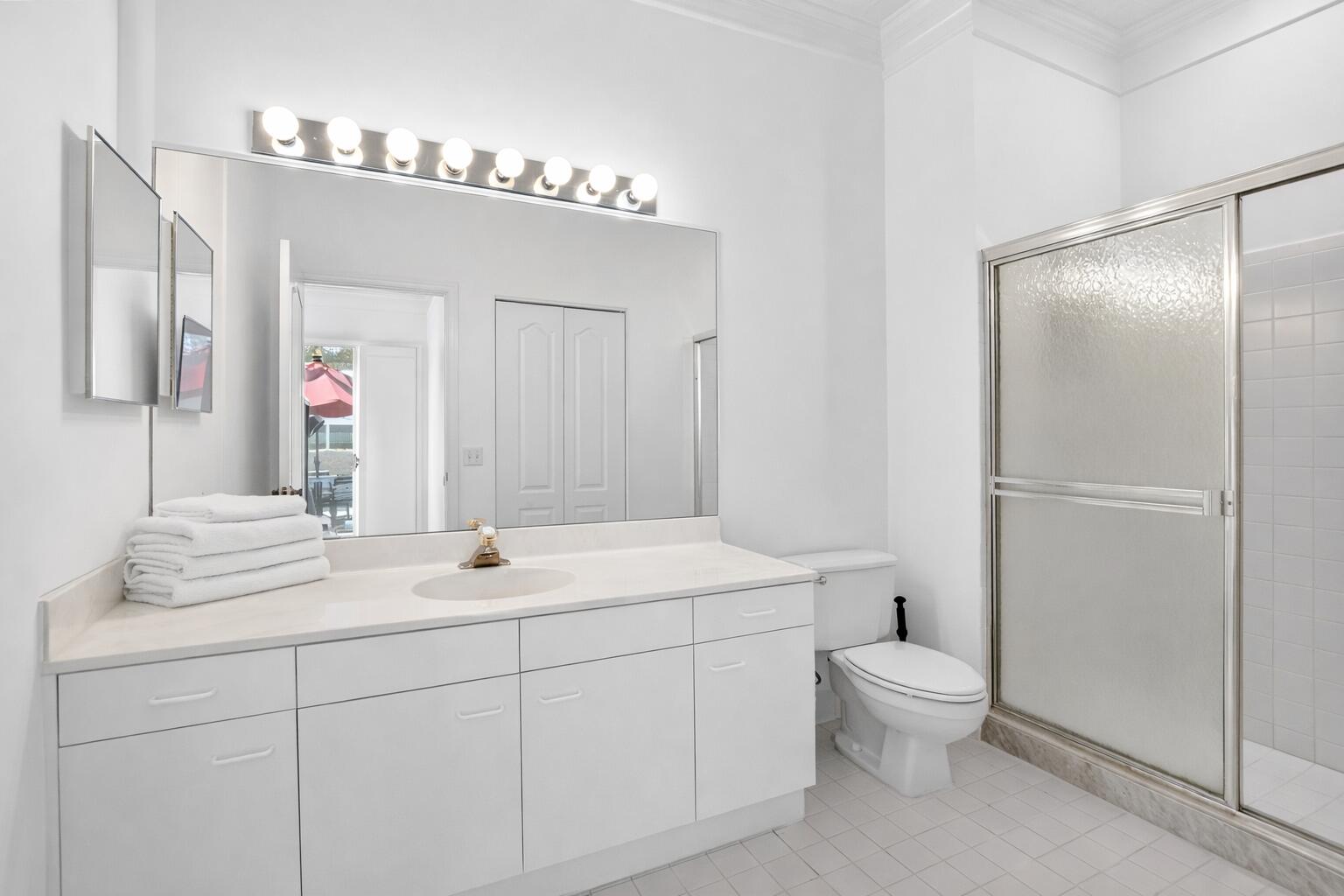 9635 Boca Gardens Circle North, Unit C Boca Raton, FL 33496 - Photo 13 of 30 Master bath with Linen Closet