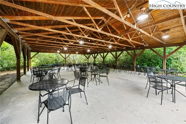 a view of a garden with a slide