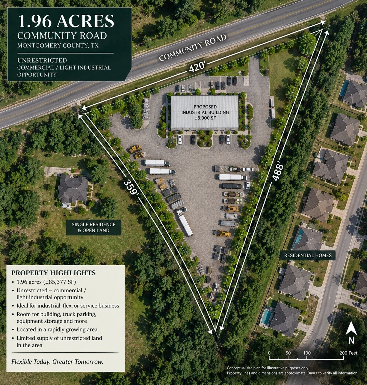 40496 Community Road Magnolia, TX 77354 - Photo 2 of 3 ** This is a AI rendering used to show conceptual ideas on how you can utilize the property.**