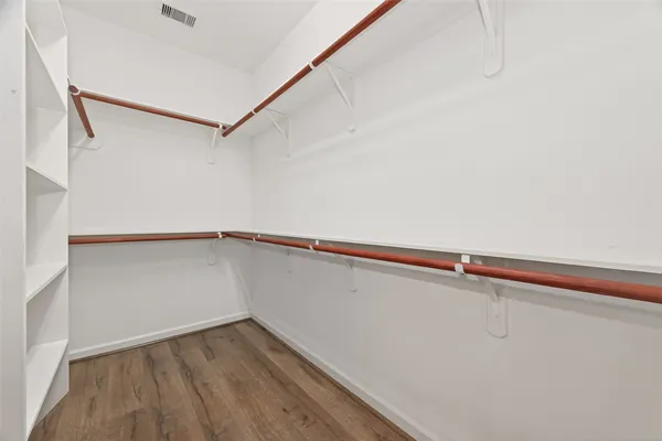 a view of small space with racks on the wall