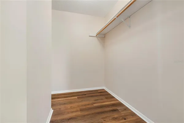 a view of small space with racks on the wall