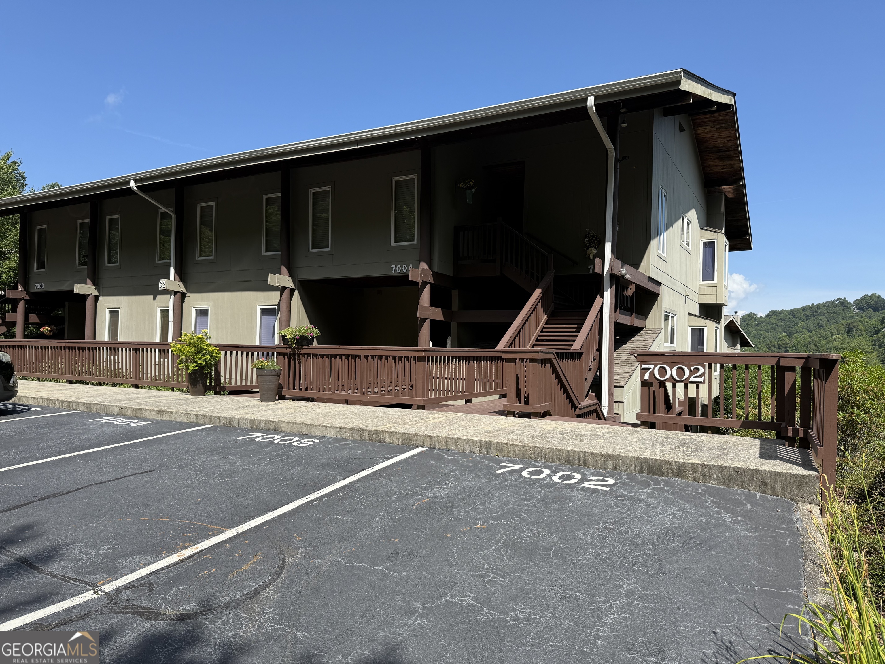 a view of outdoor space with seating area