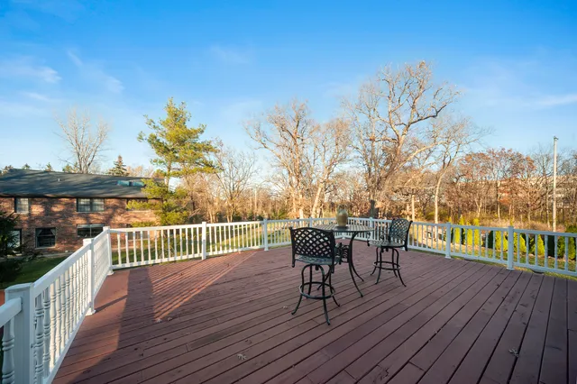 a view of a terrace with furniture