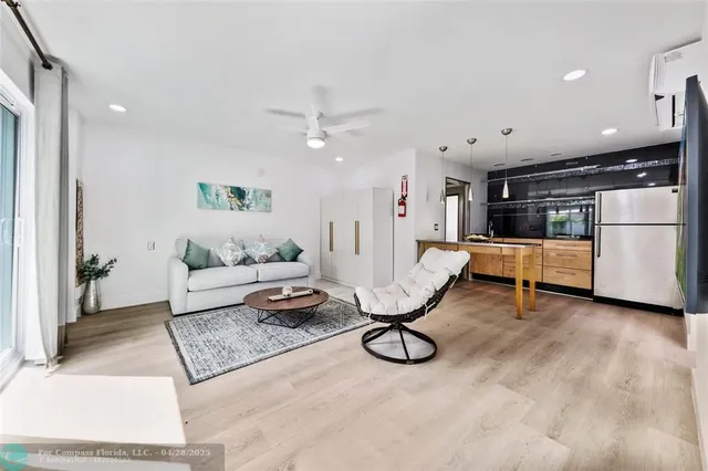 a living room with furniture