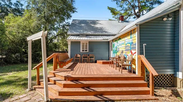 a view of balcony with patio