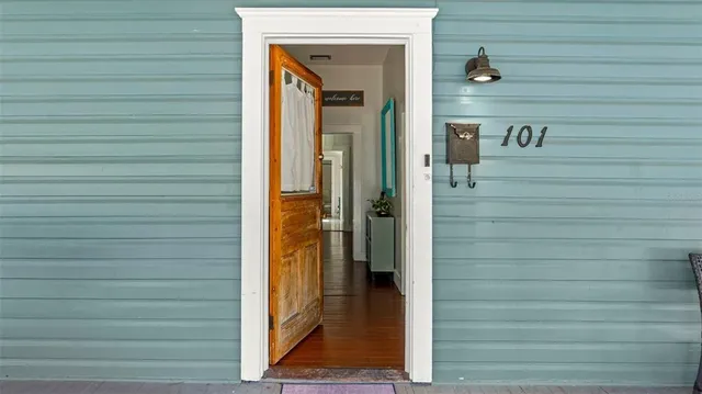 a view of front door of house