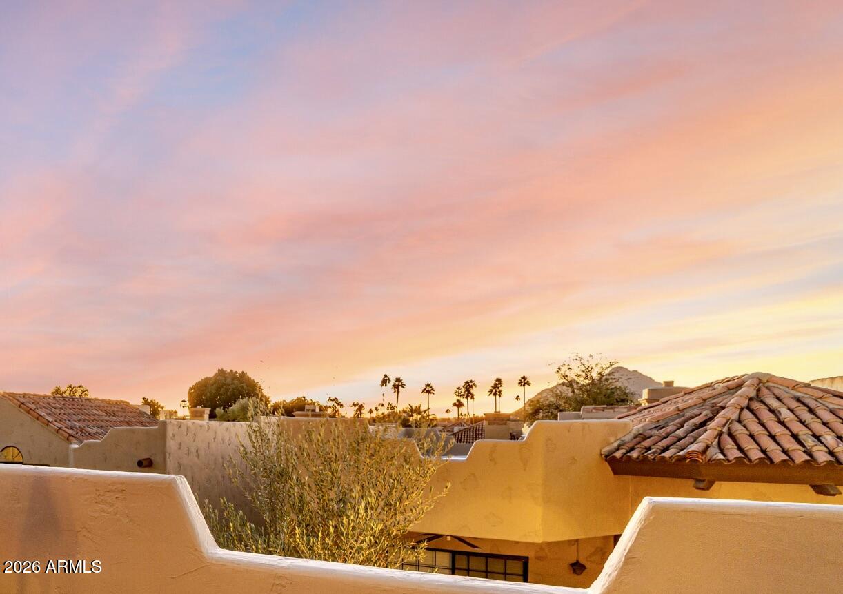 7955 East Chaparral Road, Unit 130 Scottsdale, AZ 85251 - Photo 29 of 38 Rooftop deck view of Camelback Mountain