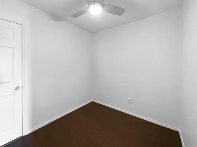 an empty room with a workbench