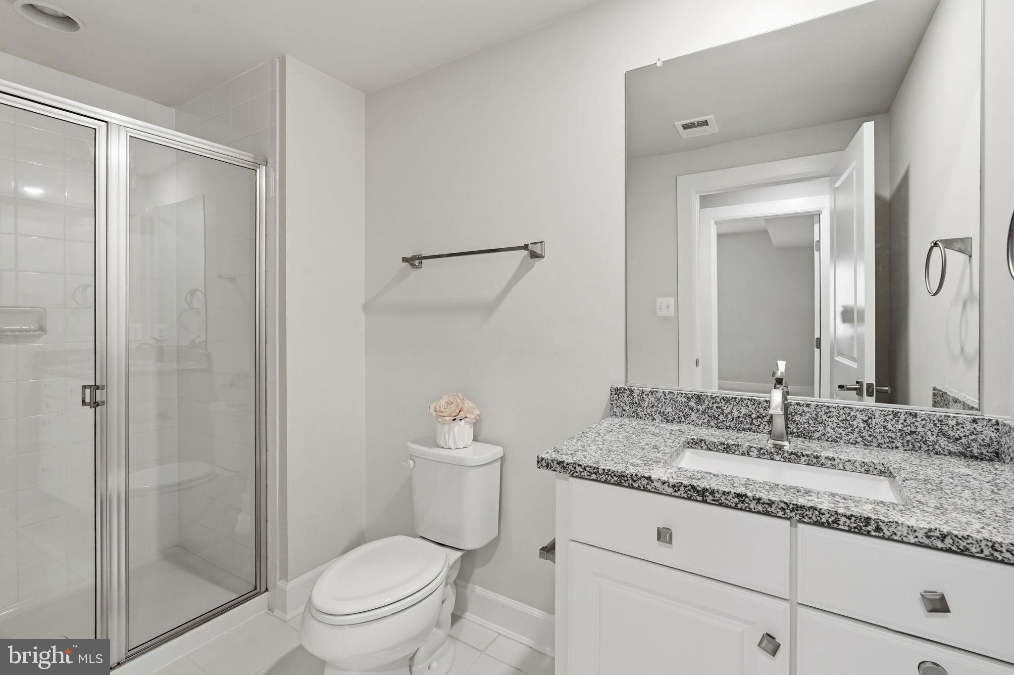 23648 Amesfield Place Aldie, VA 20105 - Photo 28 of 41 a bathroom with a granite countertop sink toilet and shower