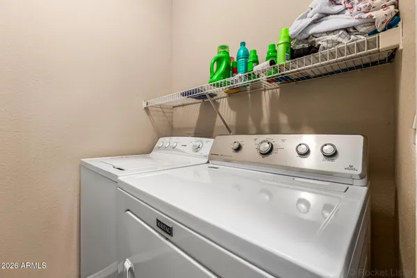 a close view of washer and dryer