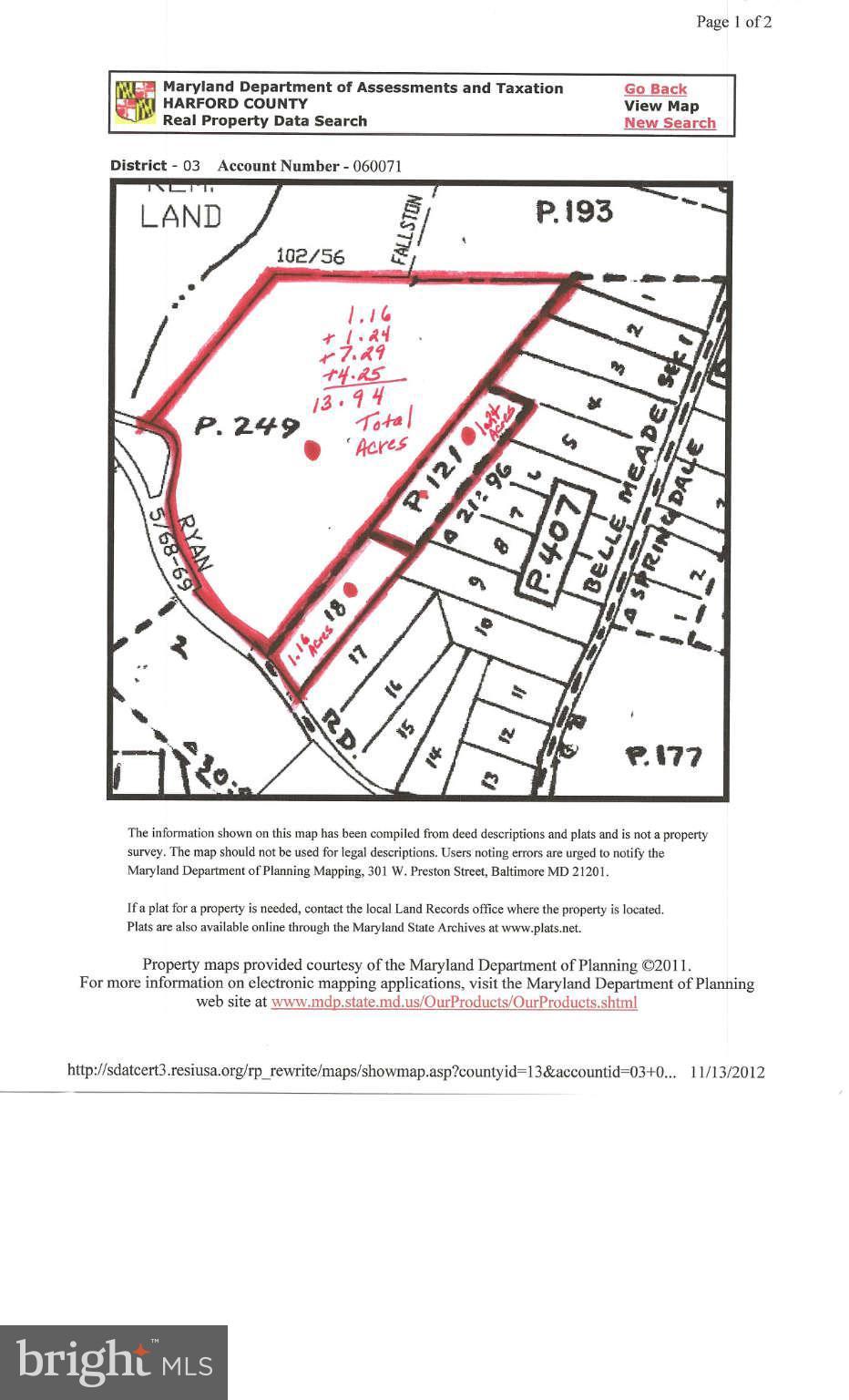1347 Ryan Road Fallston, MD 21047 - Photo 29 of 30 MD Dept of Assessment Map