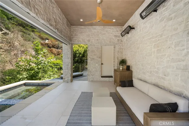 a view of outdoor space with seating area