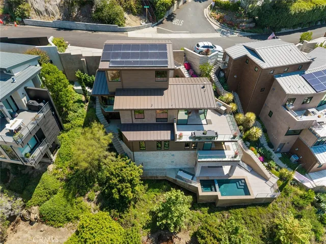 an aerial view of multiple house