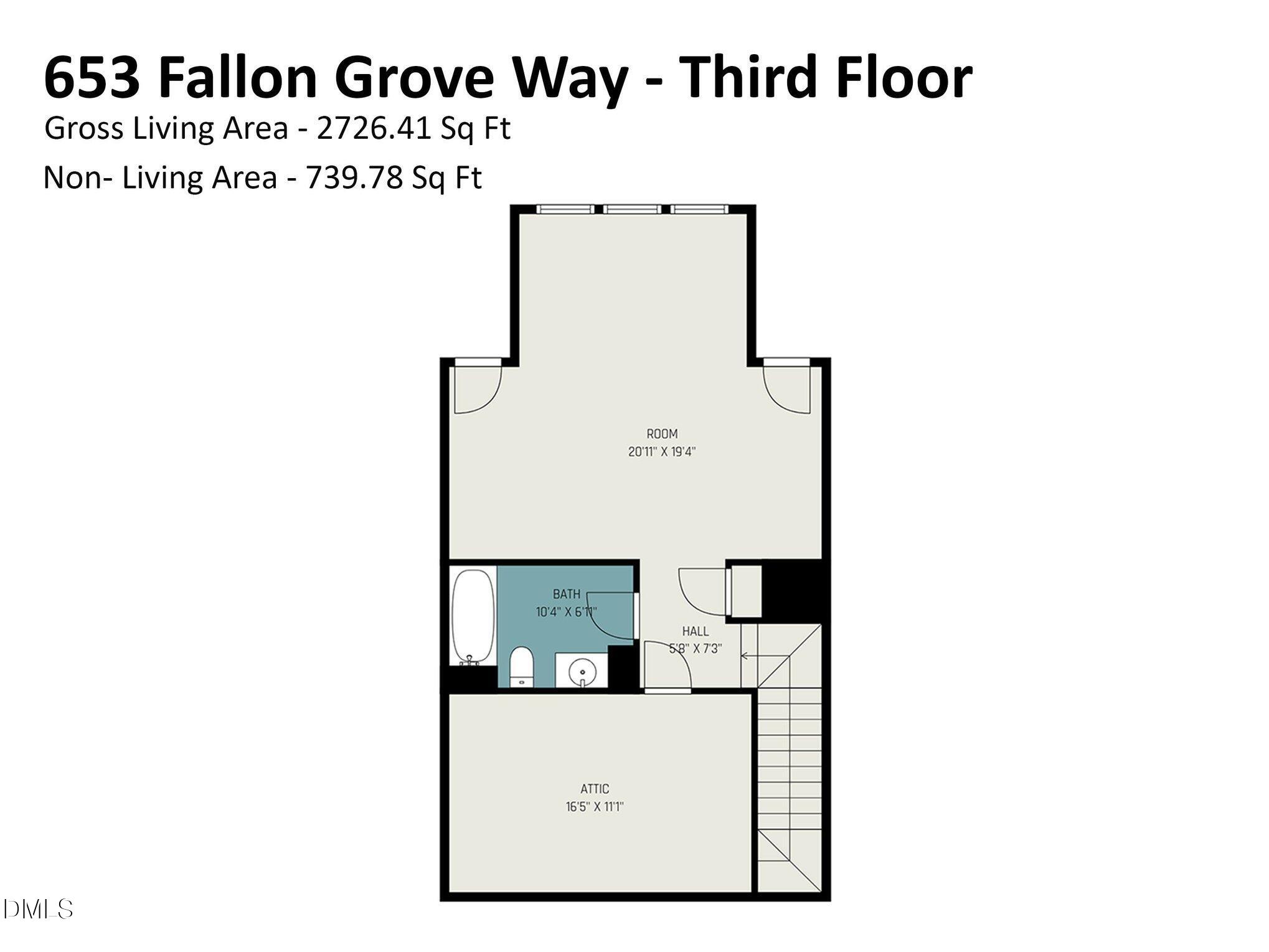653 Fallon Grove Way Raleigh, NC 27608 - Photo 34 of 38 a picture of floor plan