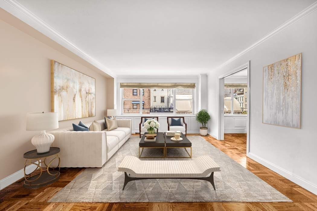 50 East 79th Street, Unit 5B Manhattan, NY 10075 - Photo 2 of 12 a living room with furniture and wooden floor