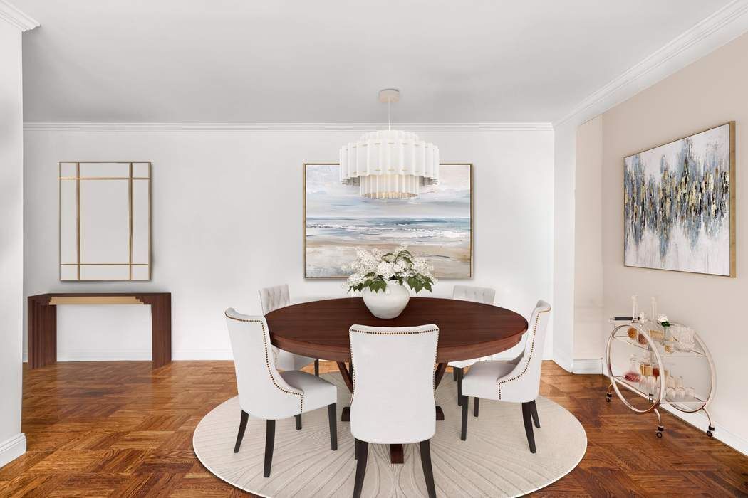 50 East 79th Street, Unit 5B Manhattan, NY 10075 - Photo 3 of 12 a view of a dining room with furniture window and wooden floor