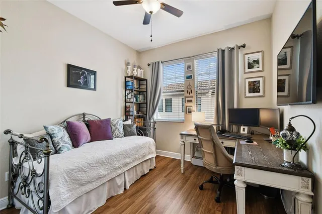 an aerial view of a house with a lake view