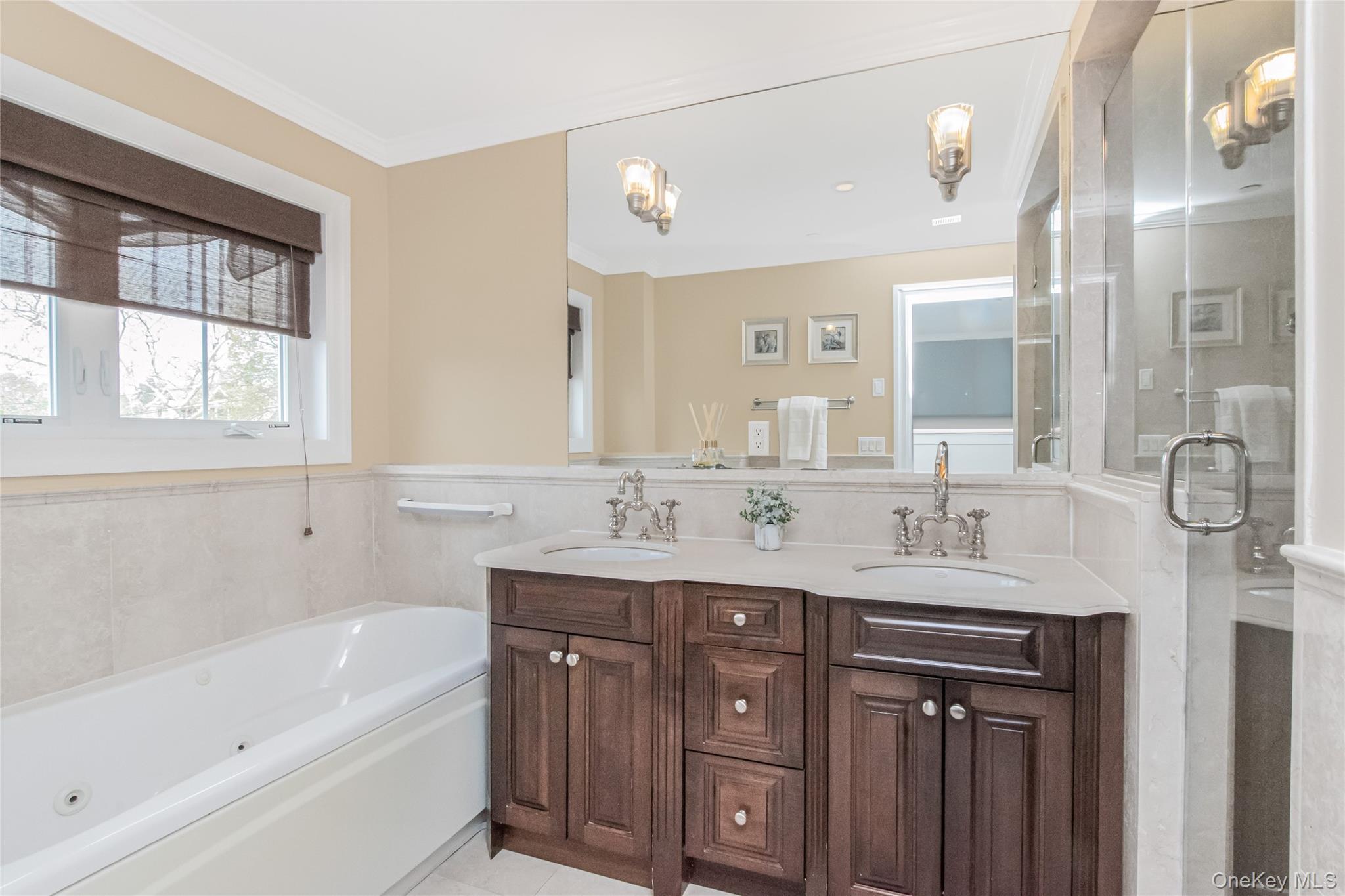 80 Old Boston Post Road, Unit 2 New Rochelle, NY 10801 - Photo 12 of 28 Primary bathroom with jacuzzi tub and shower
