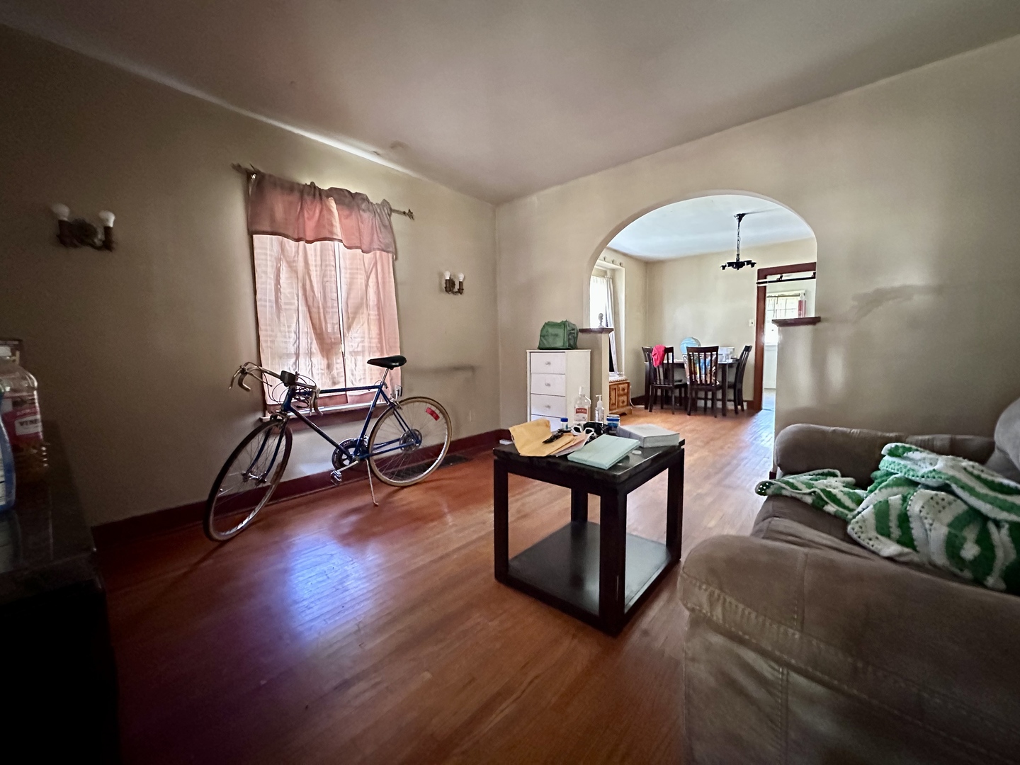507 West 12th Street Sterling, IL 61081 - Photo 5 of 14 a living room with furniture a wooden floor and a potted plant