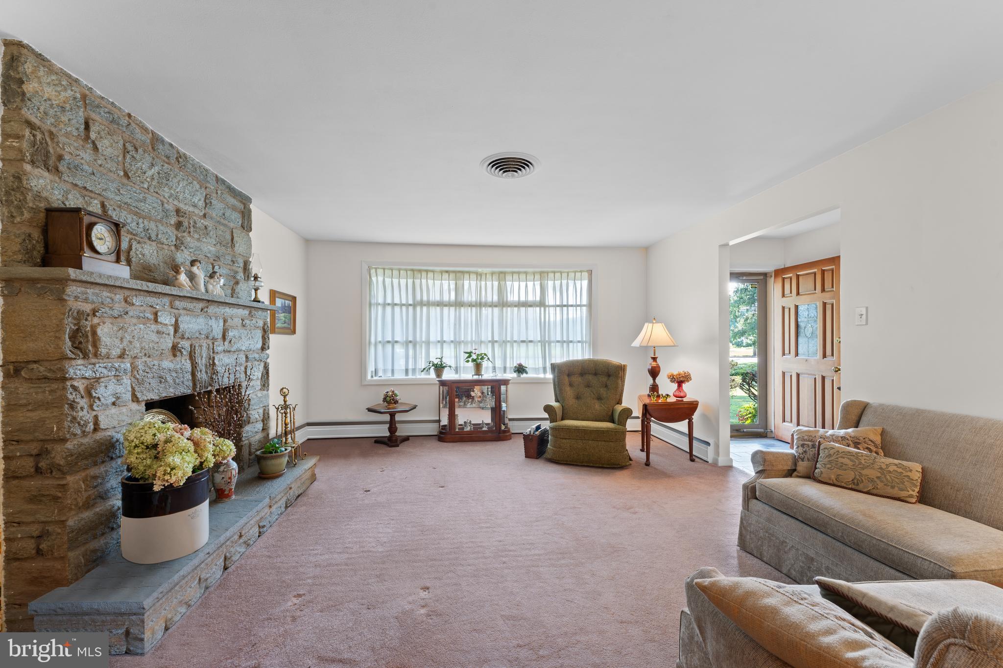 1265 Durham Road Langhorne, PA 19047 - Photo 7 of 34 Spacious Living Room with Fireplace