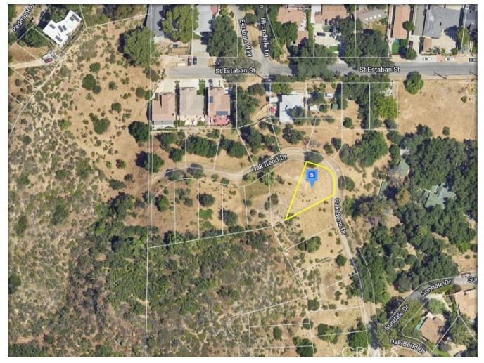 a view of residential houses with city view