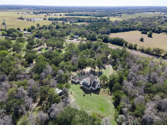 an aerial view of lake
