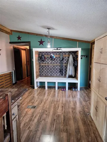 a view of a furniture in a room