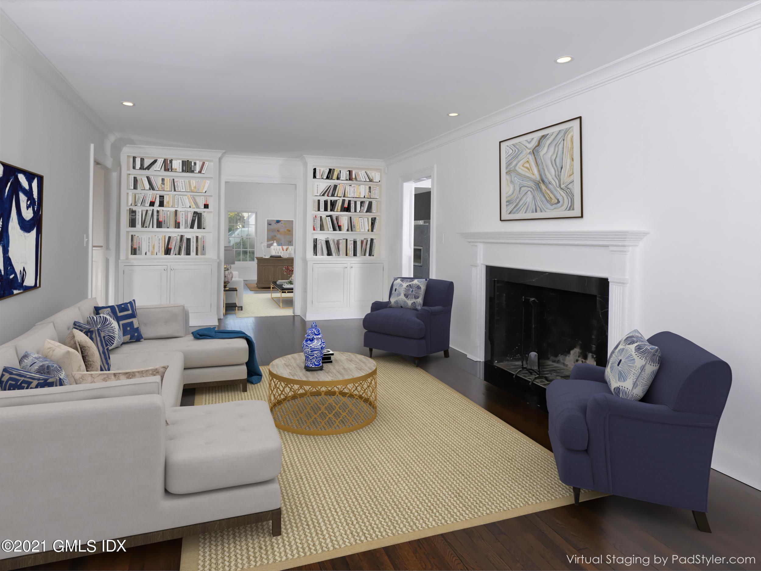 3 Random Road Old Greenwich, CT 06870 - Photo 5 of 28 a living room with furniture and a fireplace