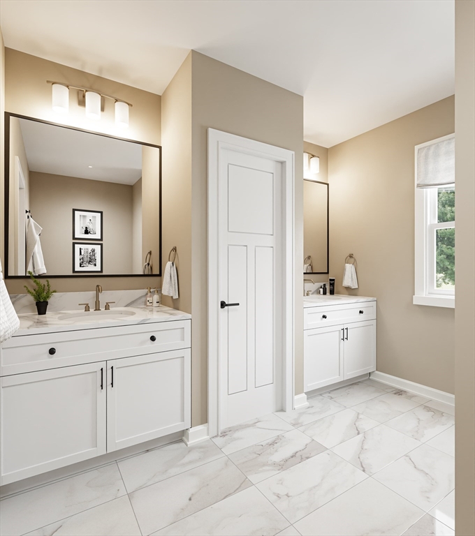 5 Gowing Lane North Reading, MA 01864 - Photo 3 of 4 a spacious bathroom with a granite countertop sink a mirror and a