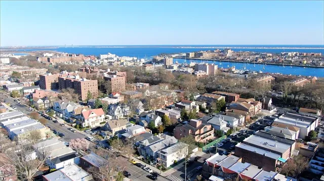 an aerial view of a city