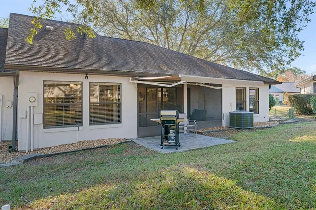 a view of a porch with furniture
