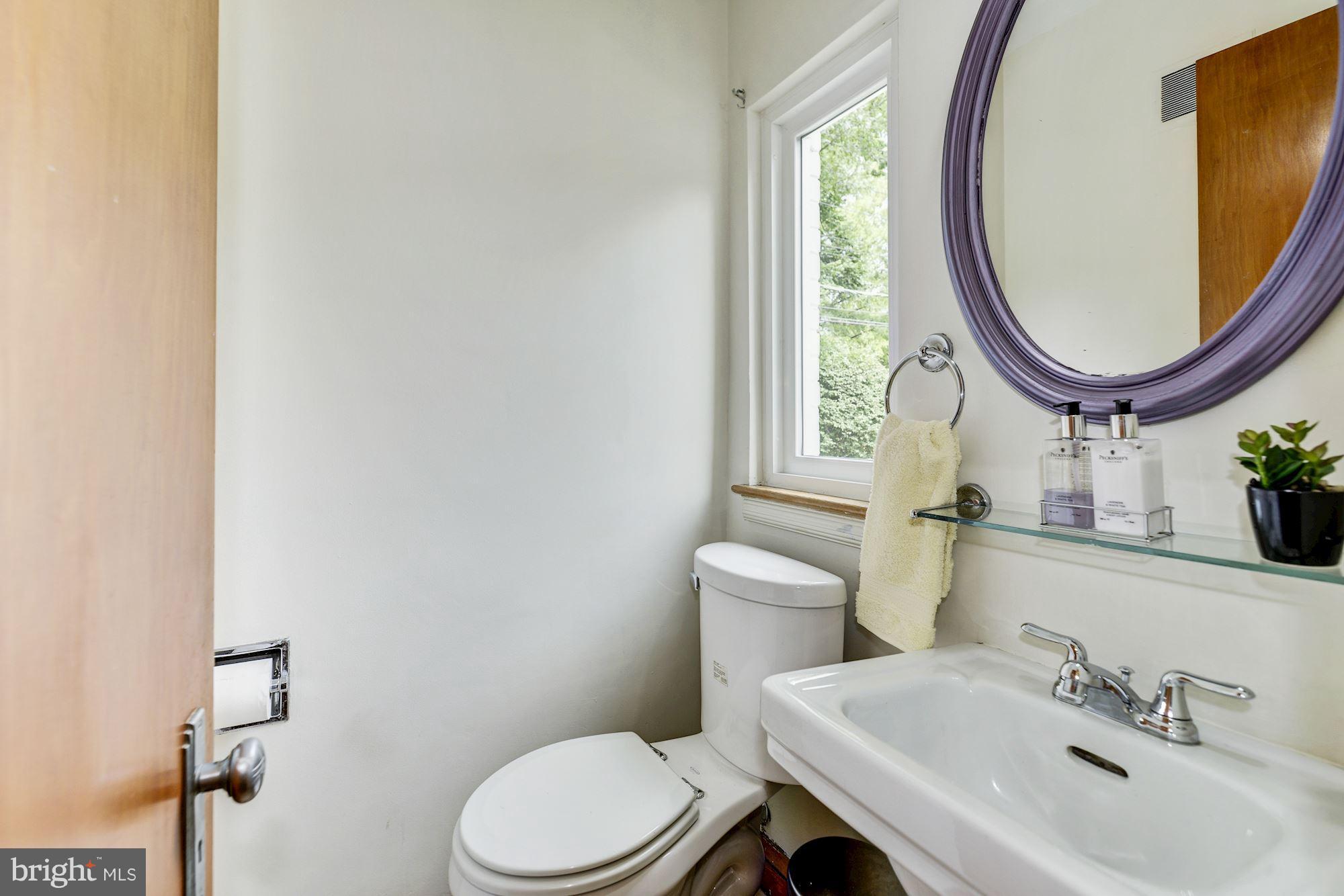 4300 Reno Road Northwest Washington, DC 20008 - Photo 9 of 22 a bathroom with a sink a toilet and a mirror