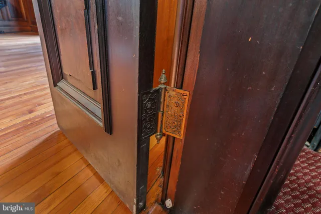 a view of a fireplace with lots of windows