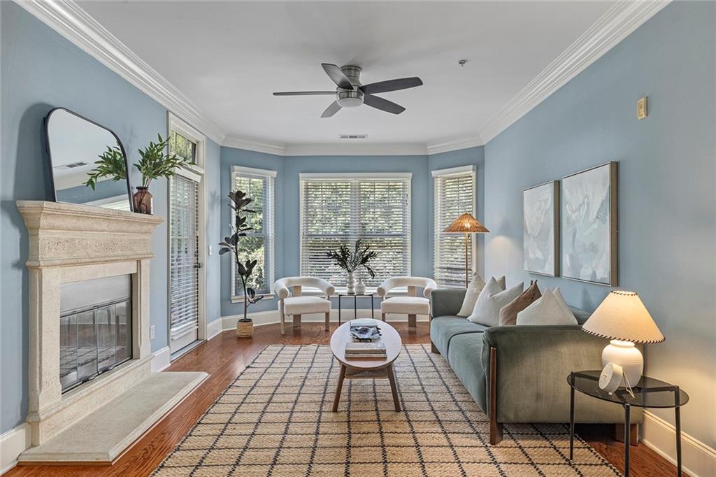 a living room with furniture