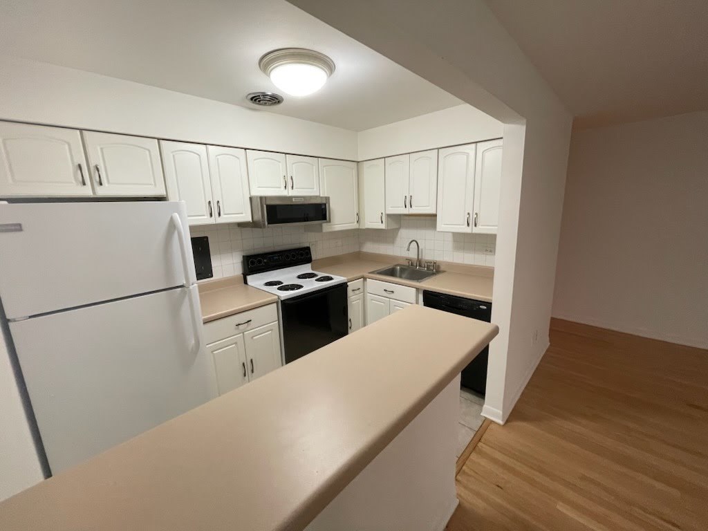 420 West Aldine Avenue, Unit 326 Chicago, IL 60657 - Photo 3 of 11 a kitchen with a refrigerator a stove top oven a sink and cabinets