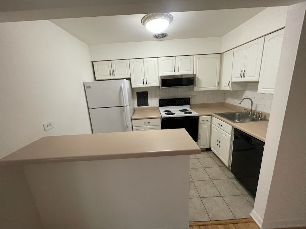 420 West Aldine Avenue, Unit 326 Chicago, IL 60657 - Photo 4 of 11 a kitchen with stainless steel appliances a refrigerator stove microwave and sink