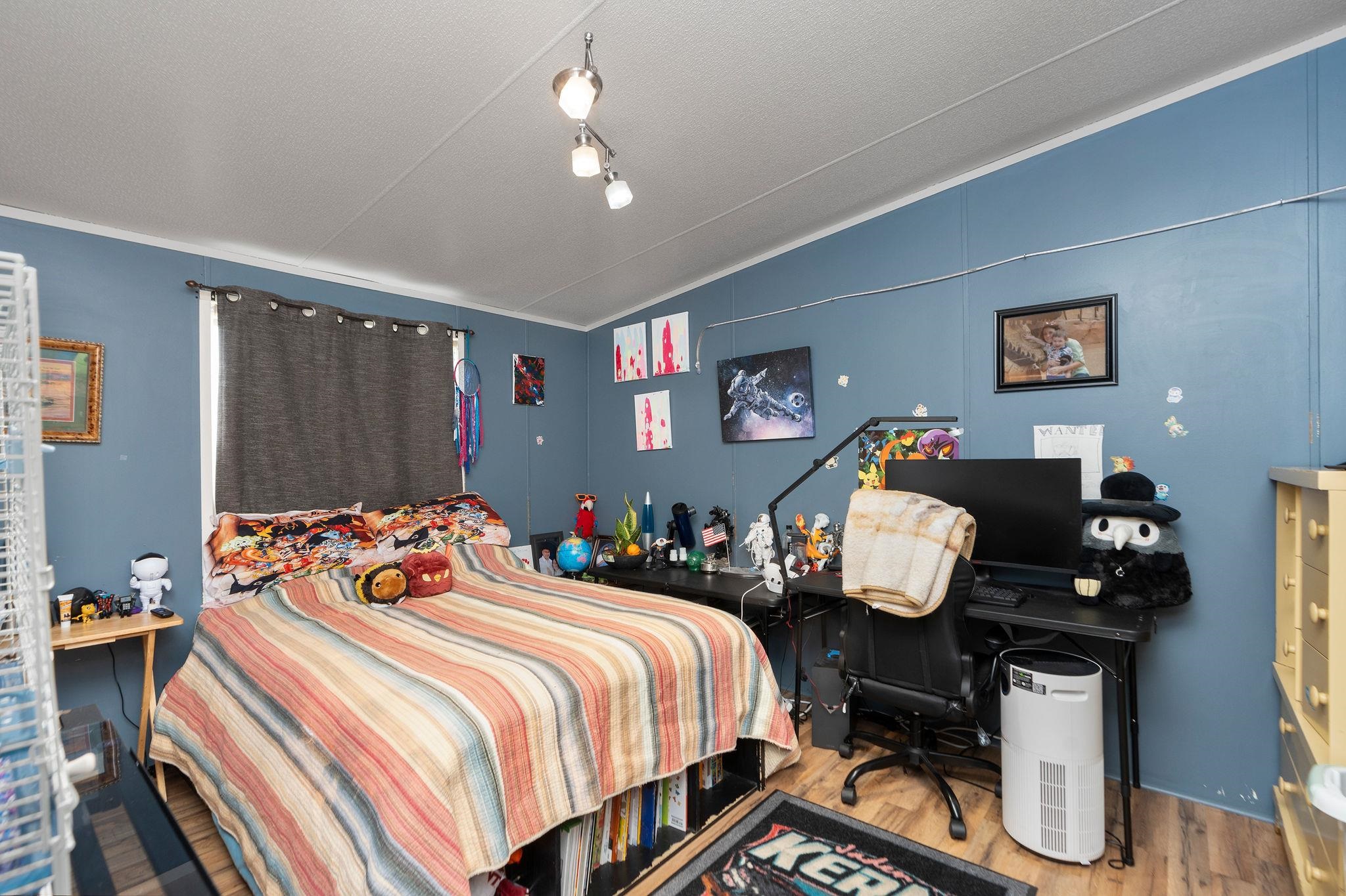 309 Old B&O Road Raphine, VA 24472 - Photo 42 of 75 a bedroom with bed and a chandelier