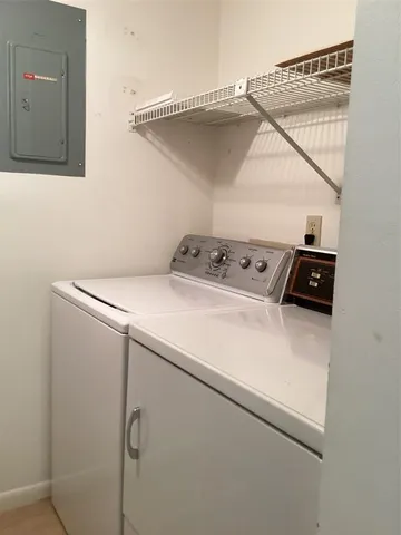 a view of a bathroom from a window