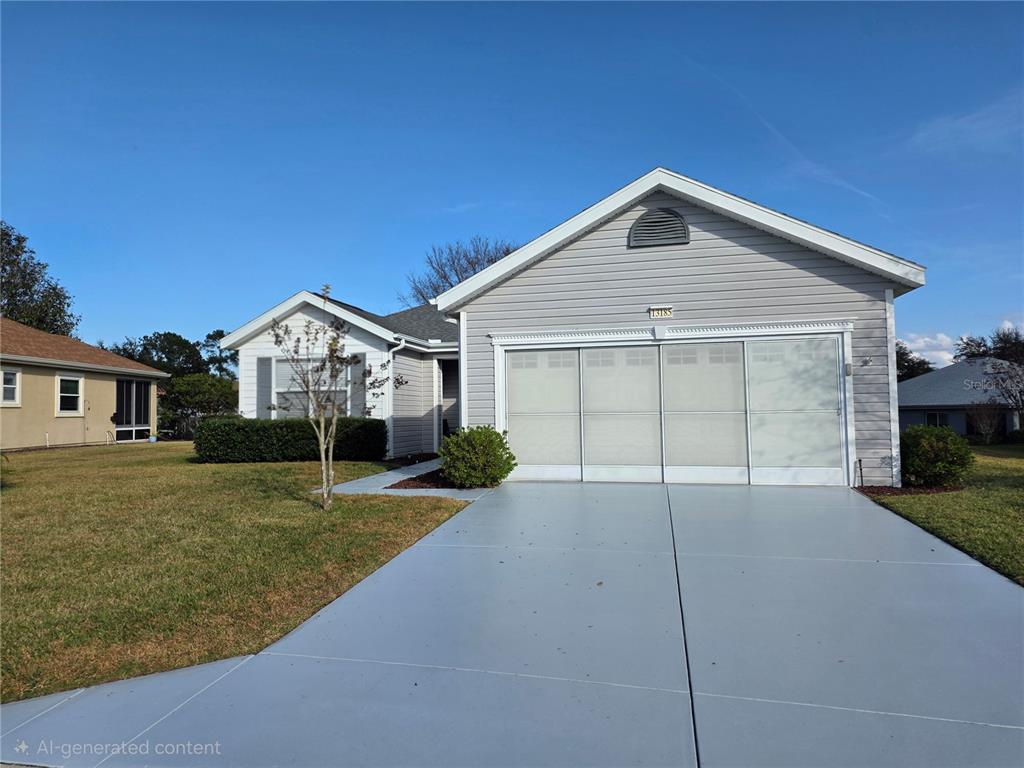 13185 Southeast 93rd Terrace Road Summerfield, FL 34491 - Photo 2 of 48 a front view of a house with a yard and garage