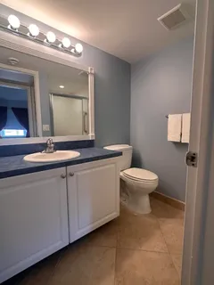 a bathroom with a toilet a sink and mirror