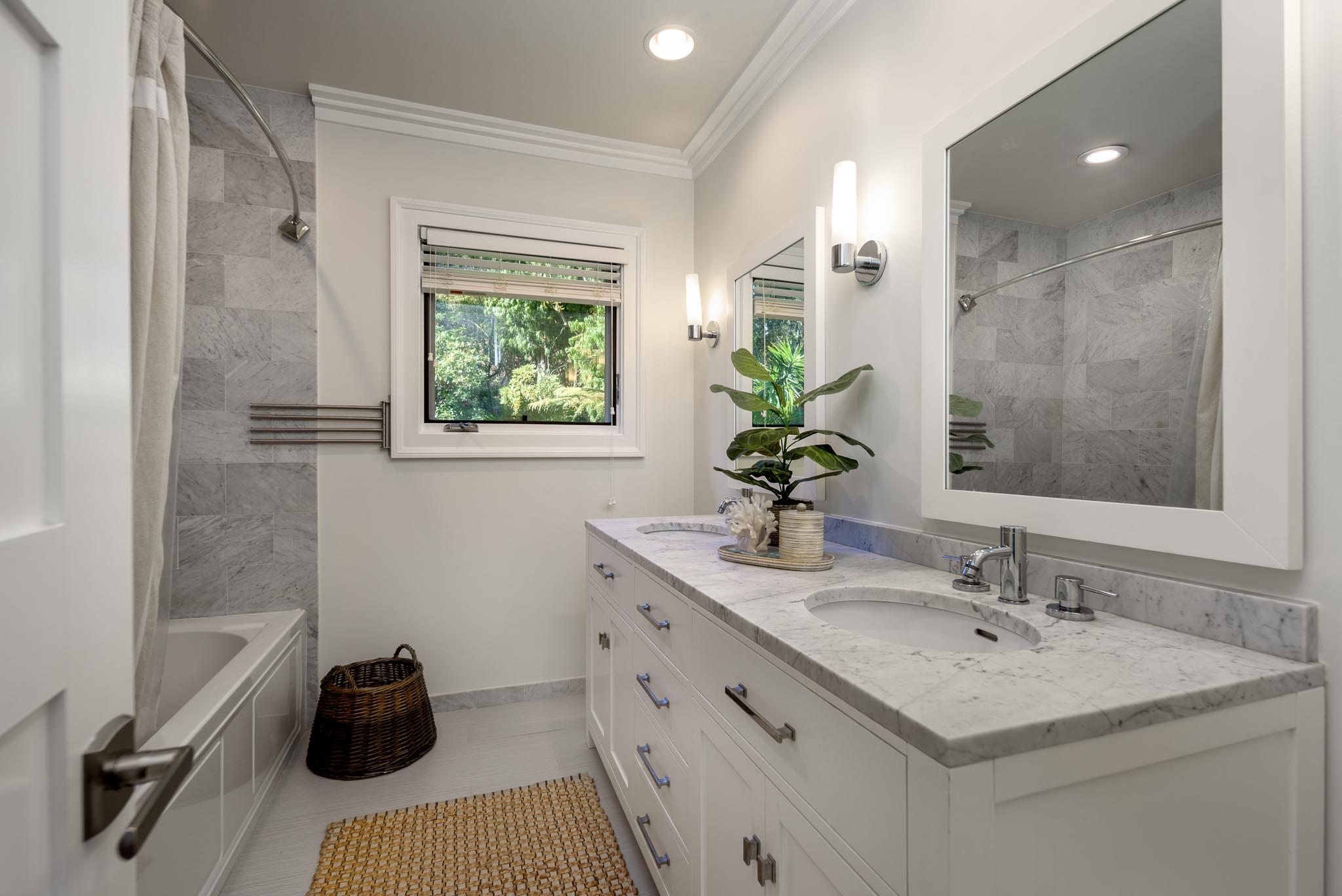 4375 Via Glorieta Santa Barbara, CA 93110 - Photo 17 of 36 a bathroom with a sink and a mirror