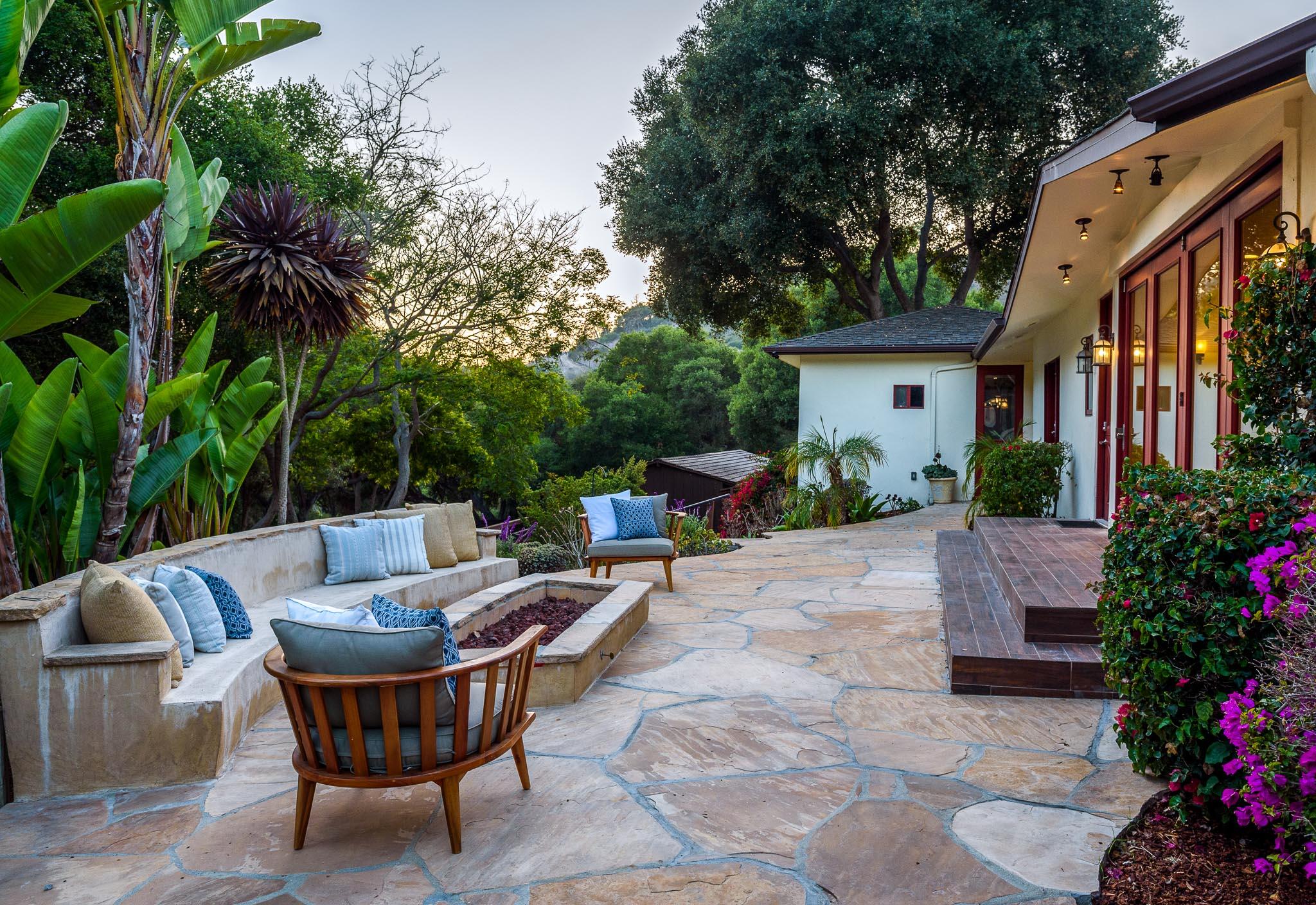 4375 Via Glorieta Santa Barbara, CA 93110 - Photo 25 of 36 a view of backyard with outdoor seating and plants