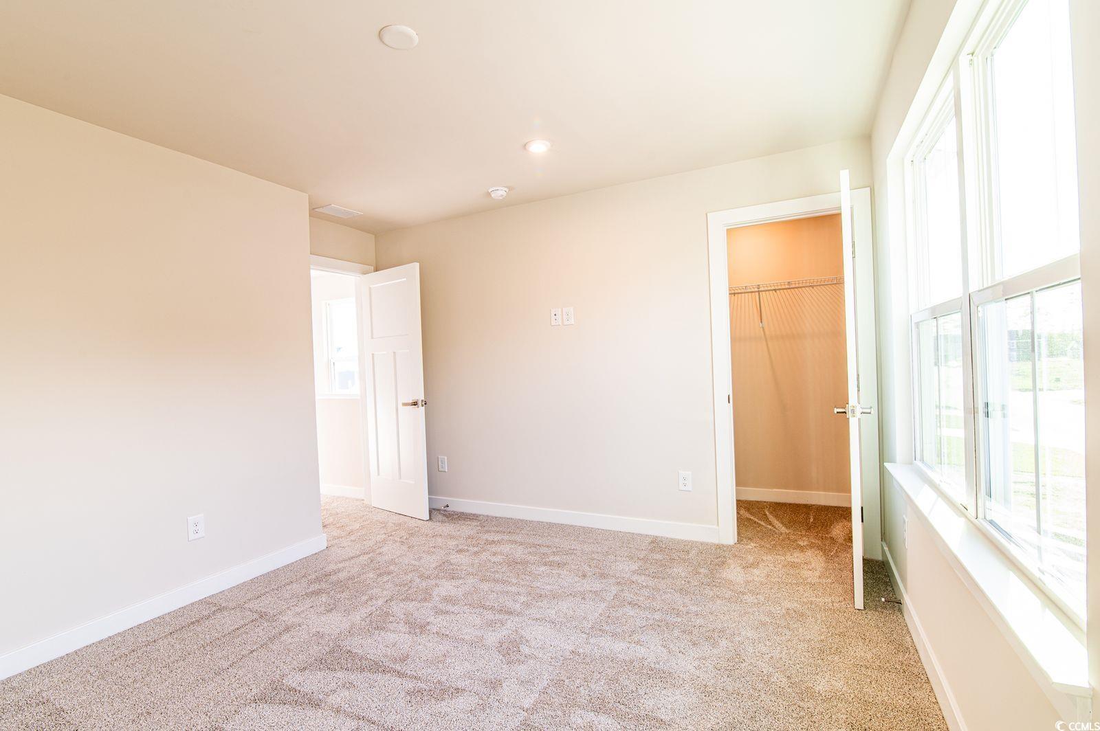 2812 Rowyn Street Longs, SC 29568 - Photo 18 of 27 Unfurnished bedroom with a spacious closet, light colored carpet, and multiple windows