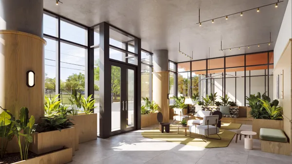 a living room with furniture