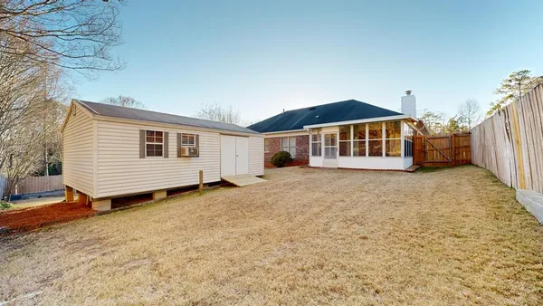 a backyard of a house