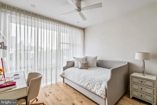 an empty room with closet