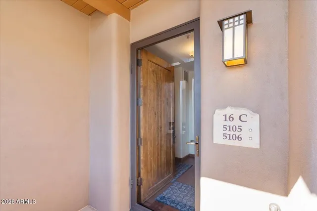 a view of a hallway with elevator